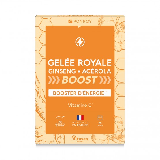 Ampoules de Gelée royale - Ginseng - Acérola BOOST